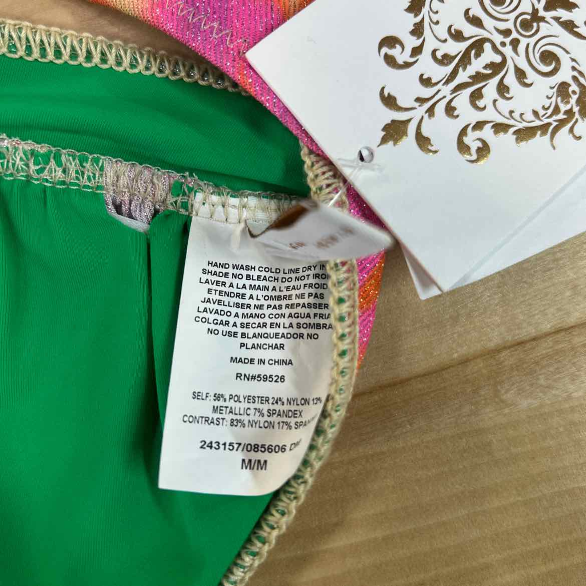 becca Size M Halter Swim Bikini Top