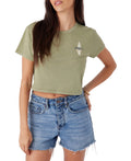 O'Neil Size S Thruster Graphic Print Cotton T-Shirt - Oil Green
