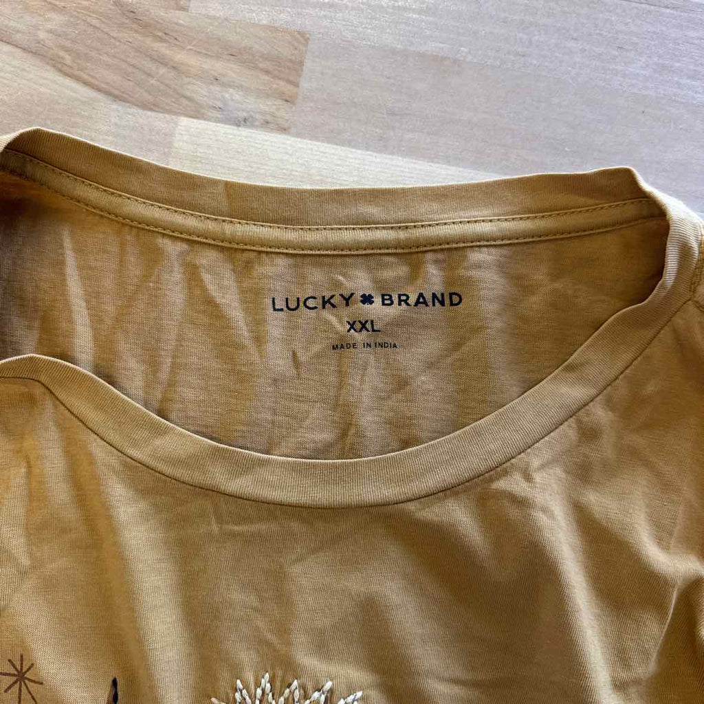 Lucky Brand Size XXL Tan T-shirt