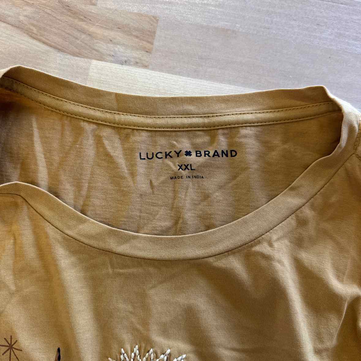 Lucky Brand Size XXL Tan T-shirt