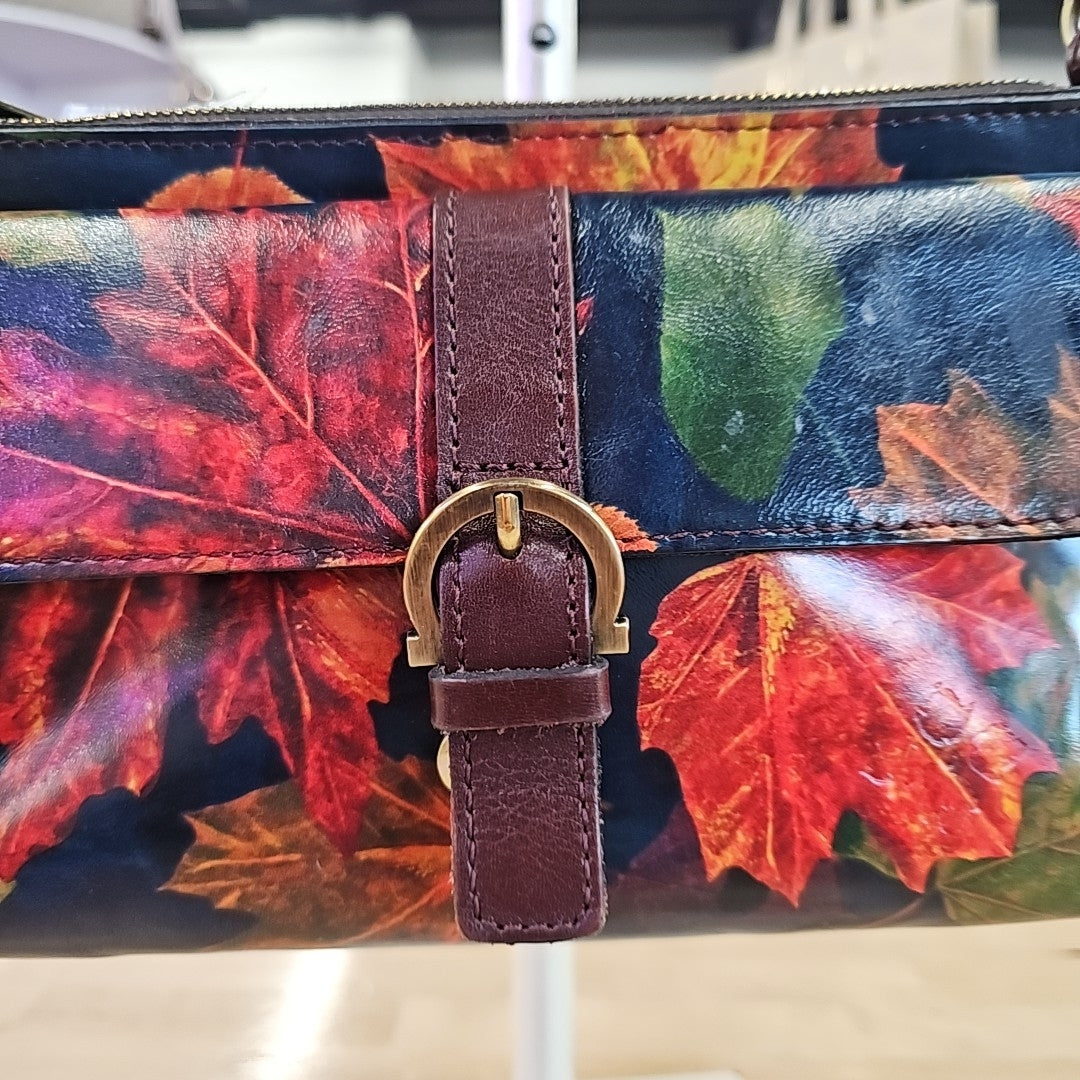 Patricia Nash Maisie Small Leather Crossbody - Maple Leaves