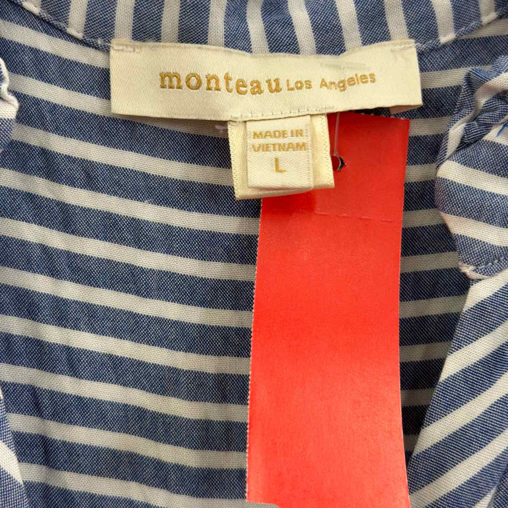 Monteau Size L Blue White Used Dress