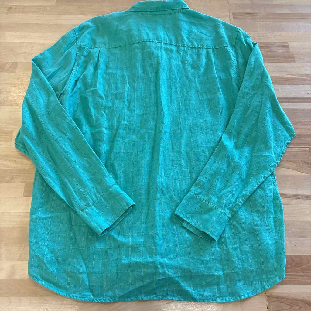 Tommy Bahama Size XL Teal Button Down Shirt