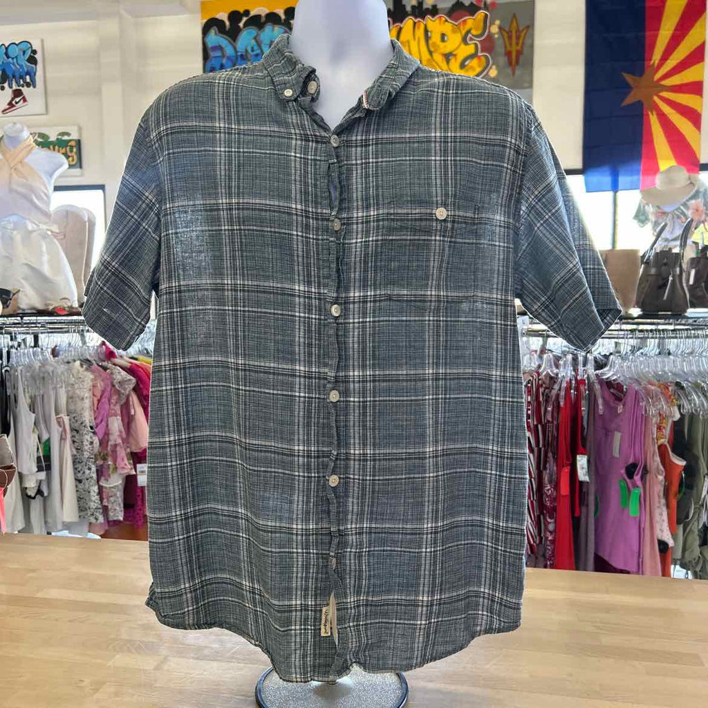 Weatherproof Size L Blue Preloved MENS Button Down Shirt