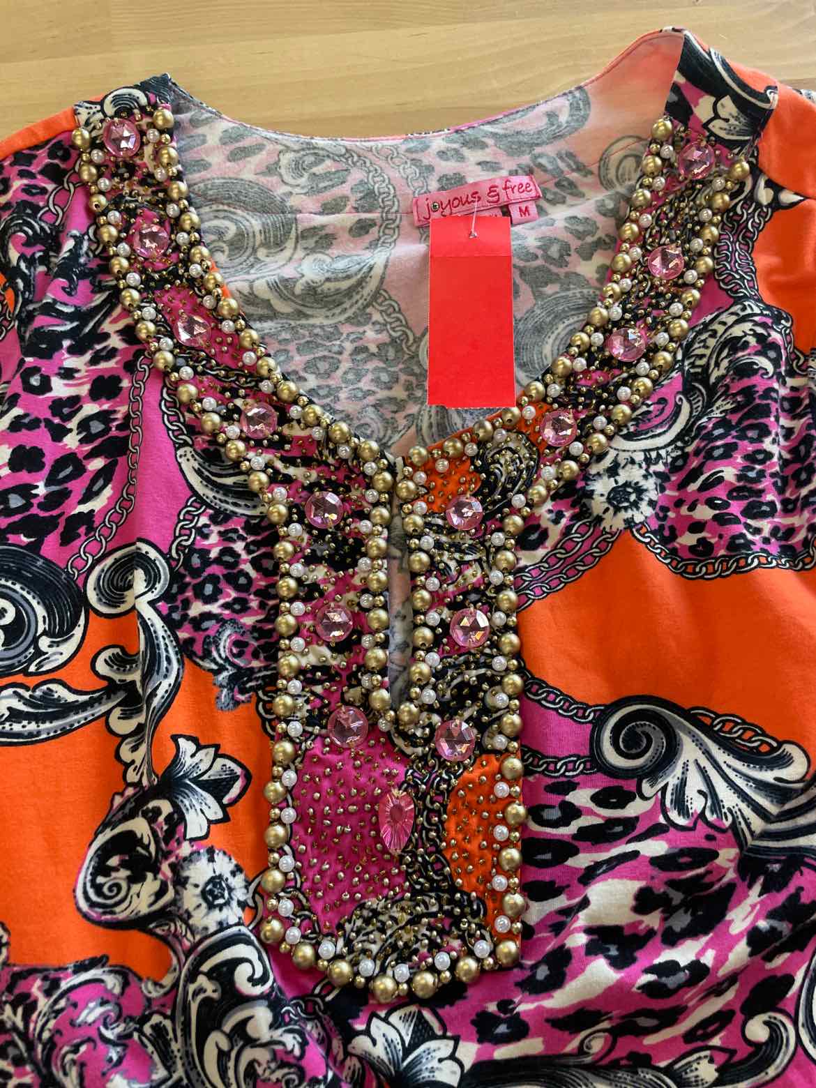 Joyous Size M Pink & Orange Blouse