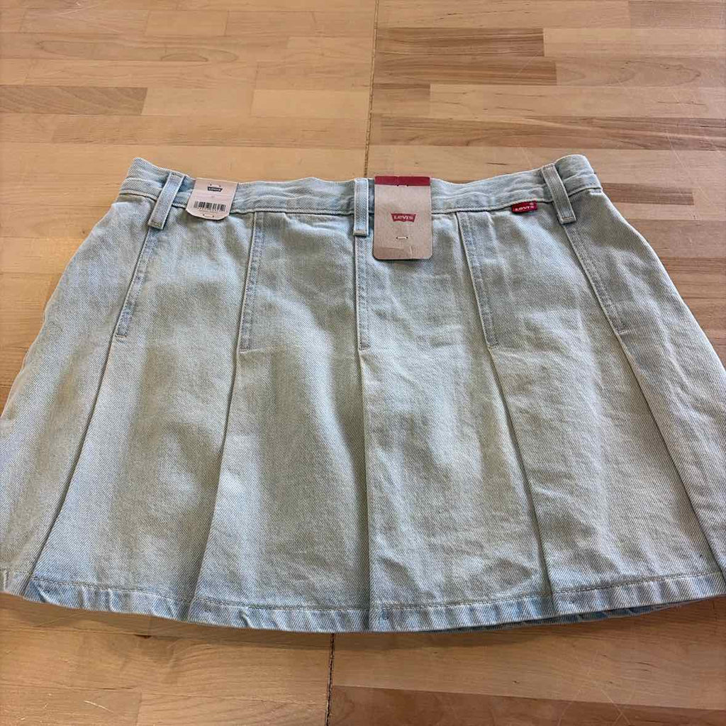 Levi's Women's Mid Rise Mini Pleated Skirt, 30, Blue