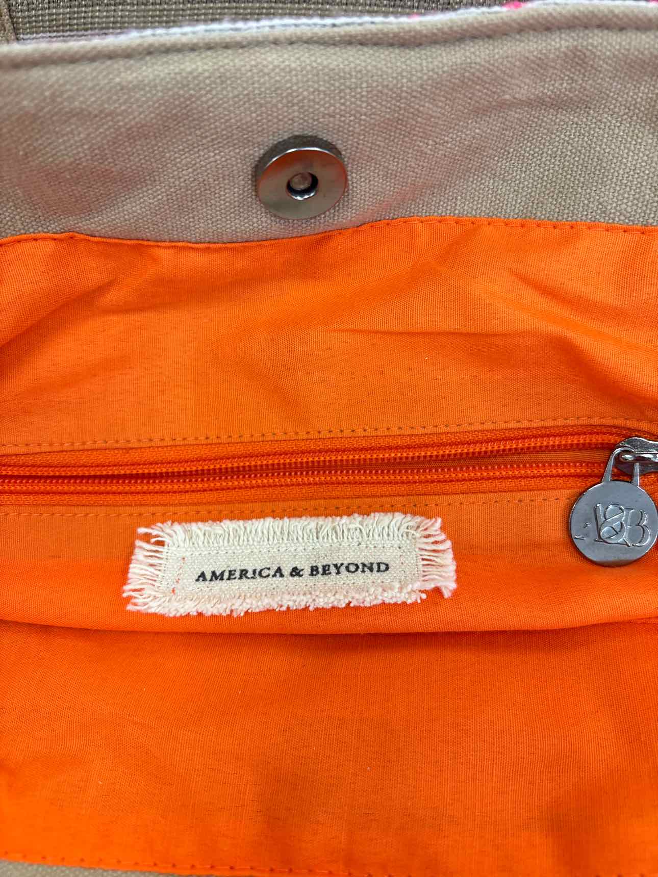 America and Beyond Orange Print Duffle Bag