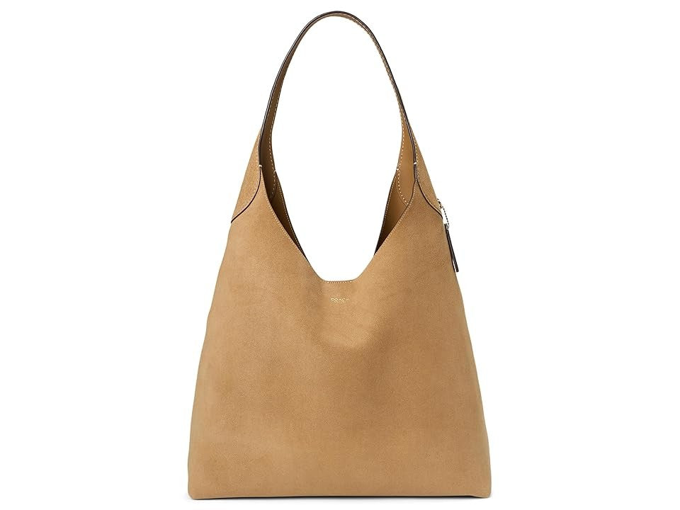 Coach Suede Brooklyn Shoulder Bag 39 Tan Hobo Leather Handbag