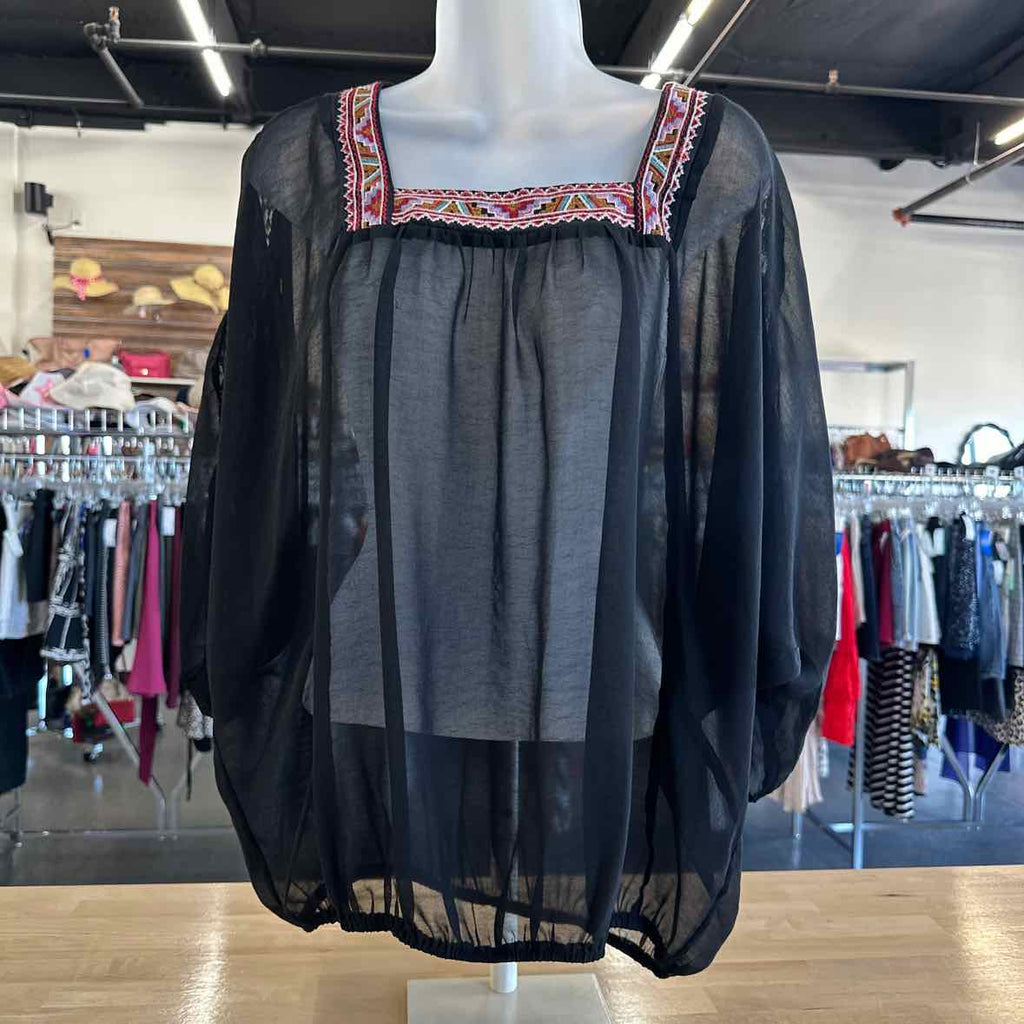 Charming Charlie Size S Black Blouse