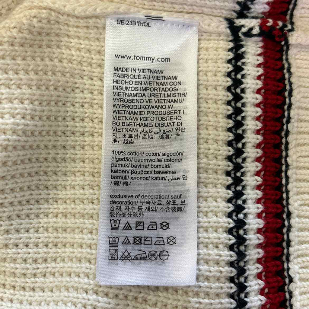 Tommy Hilfiger Men's Quarter-Zip Stripe Sweater - Ivory Petal