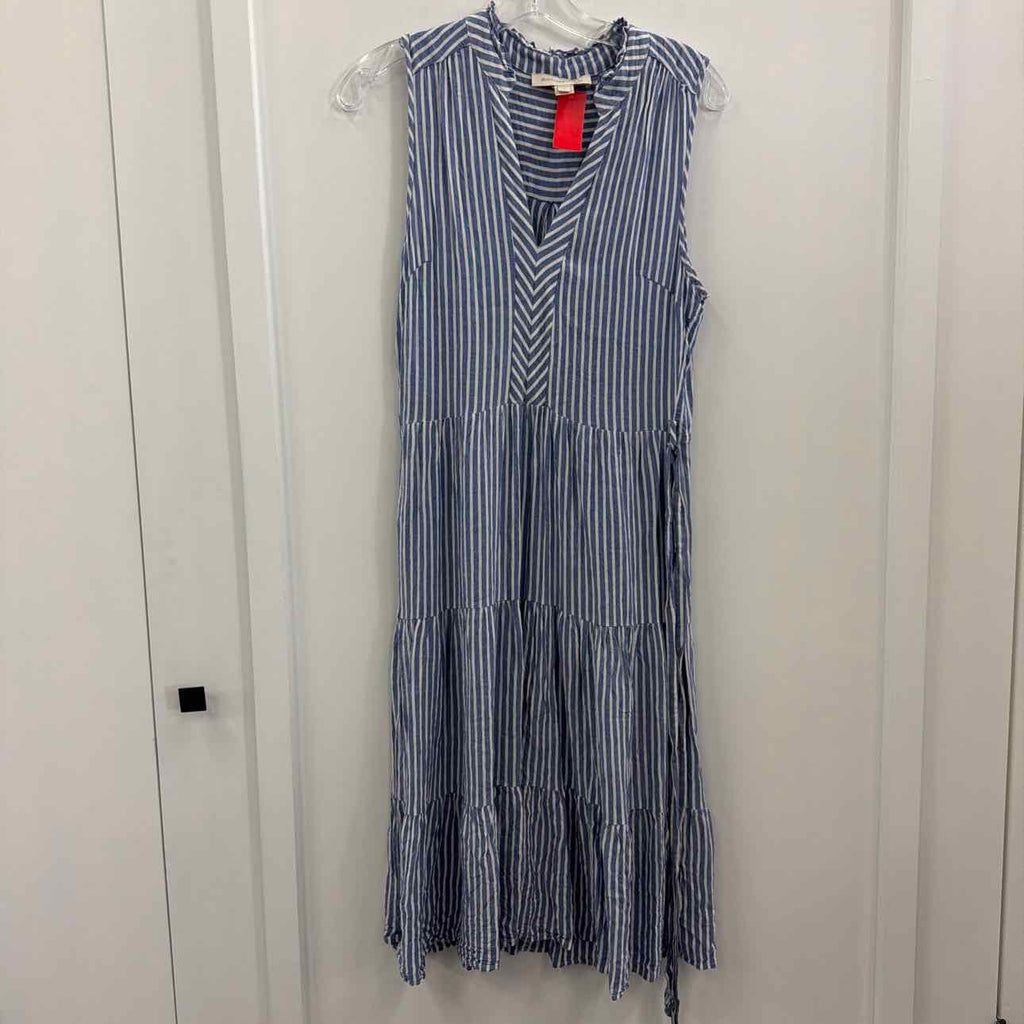Monteau Size L Blue White Used Dress