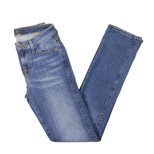 7 for all mankind Size 25 Mid-Rise Faded Denim Skinny Jeans NWT