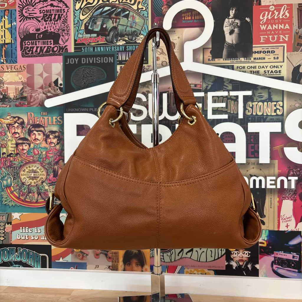 Michael Kors Brown Pebbled Leather Preloved Handbag
