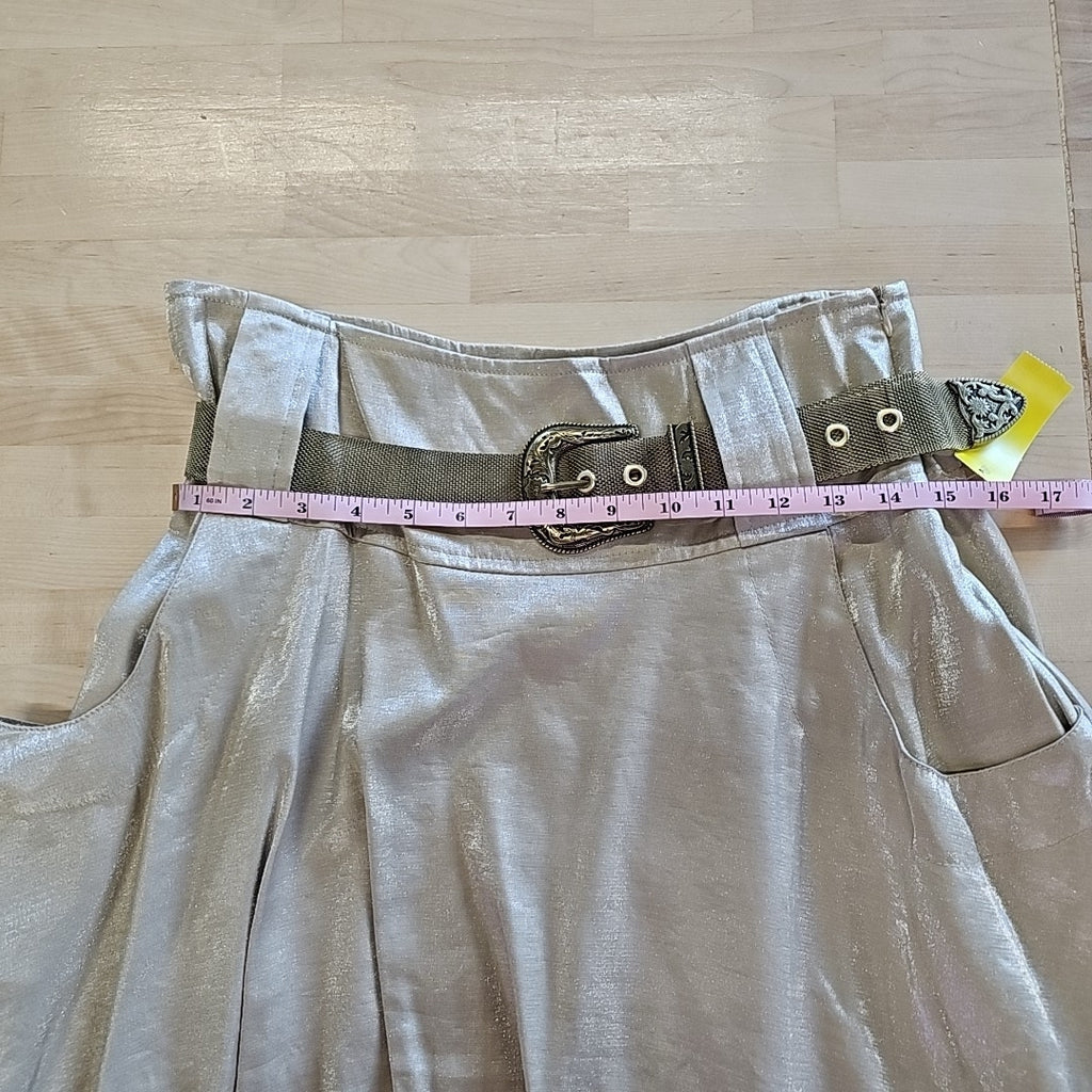 Nilika Size M Gold Polyester Skirt