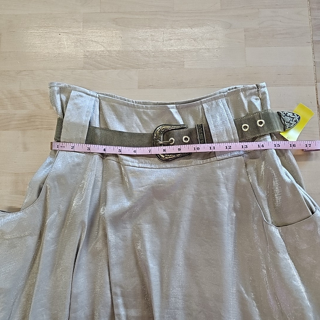 Nilika Size M Gold Polyester Skirt