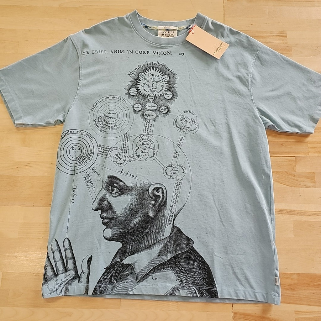 Scotch and Soda Size M Blue New MENS Maglietta Verde T-shirt