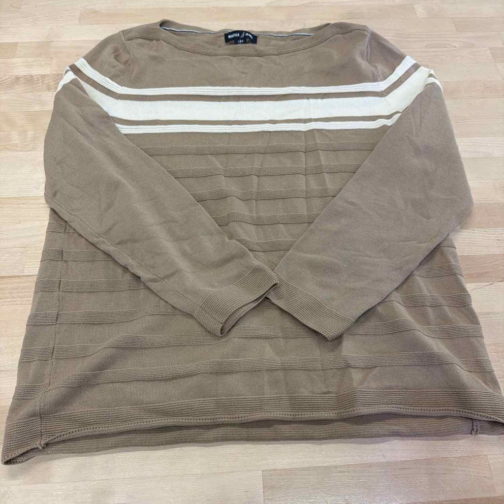 Nautica Women's Jeans Long Sleeve Stripe Boatneck Sweater