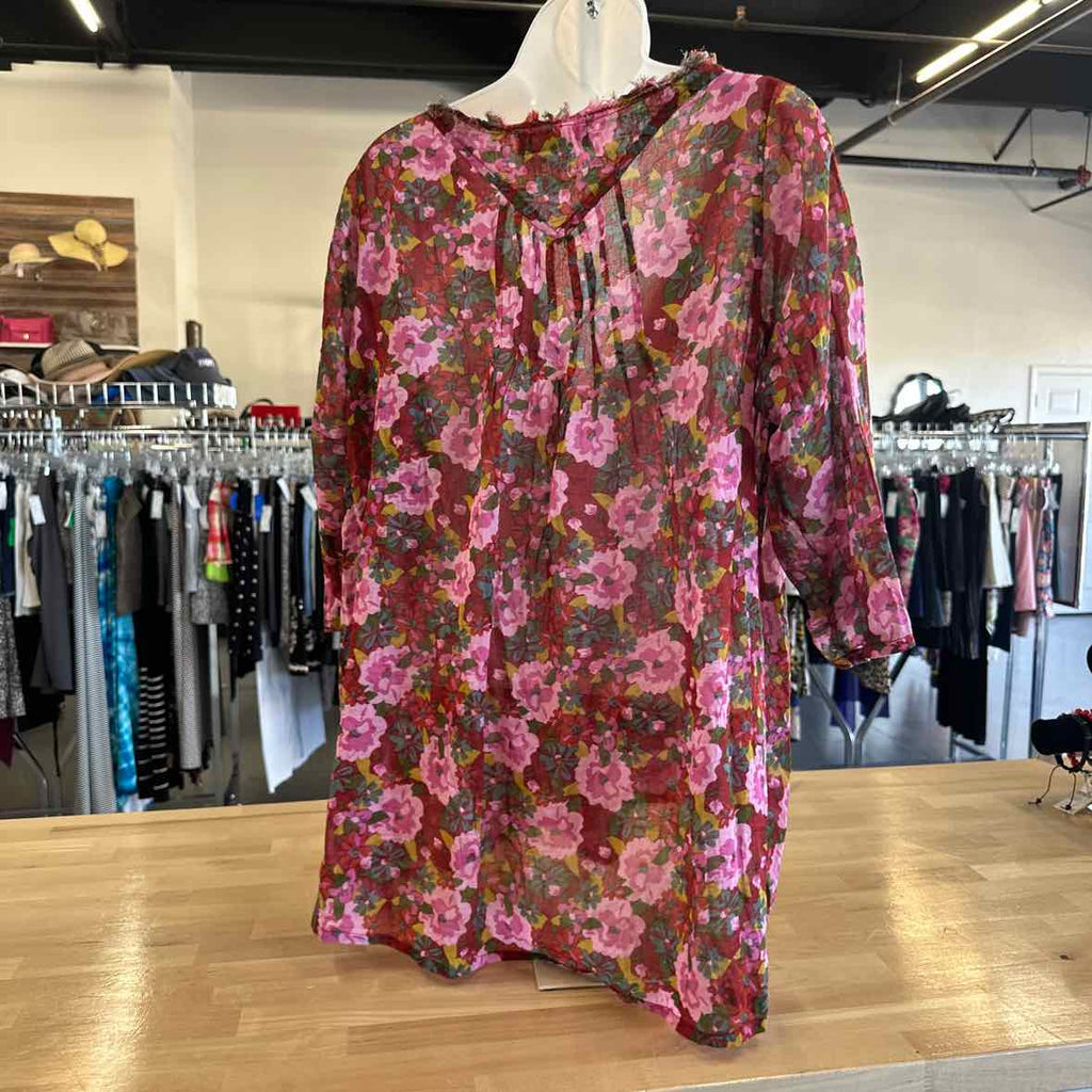 Natural Life Size S Multi-red Blouse