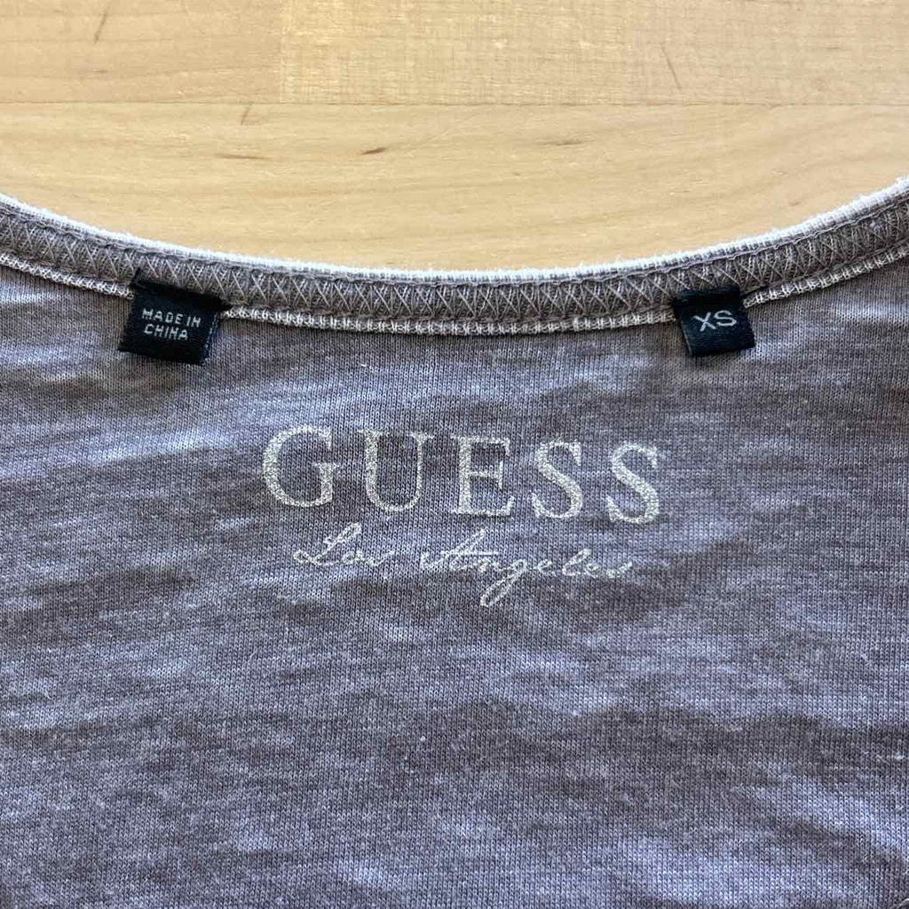 Guess Size XS Gray Preloved T-Shirt SS