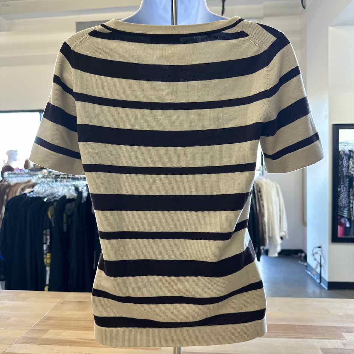 Brooks Bros. Size S Brown & White Blouse