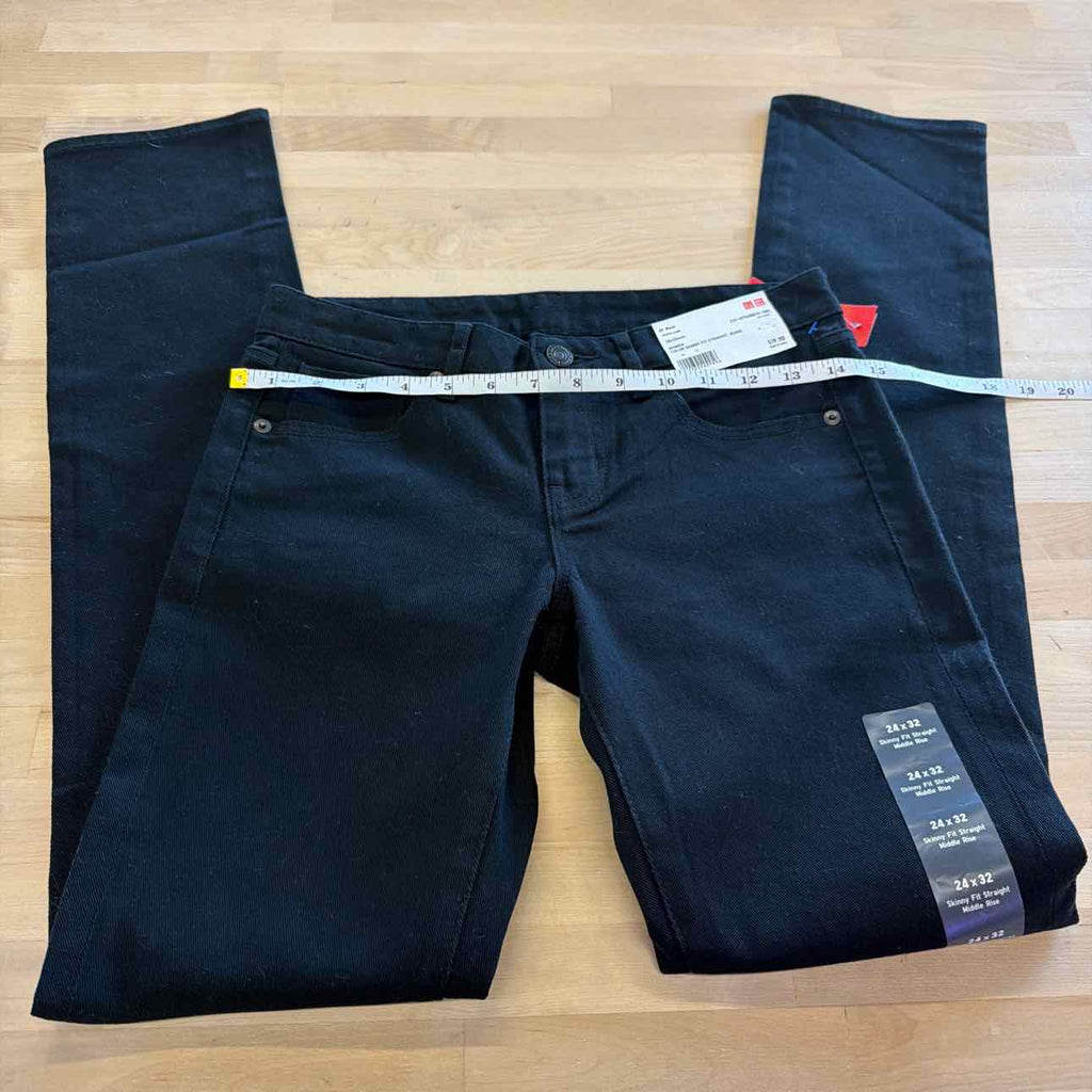 UNIQLO Size 24 Black Denim Preloved Jeans