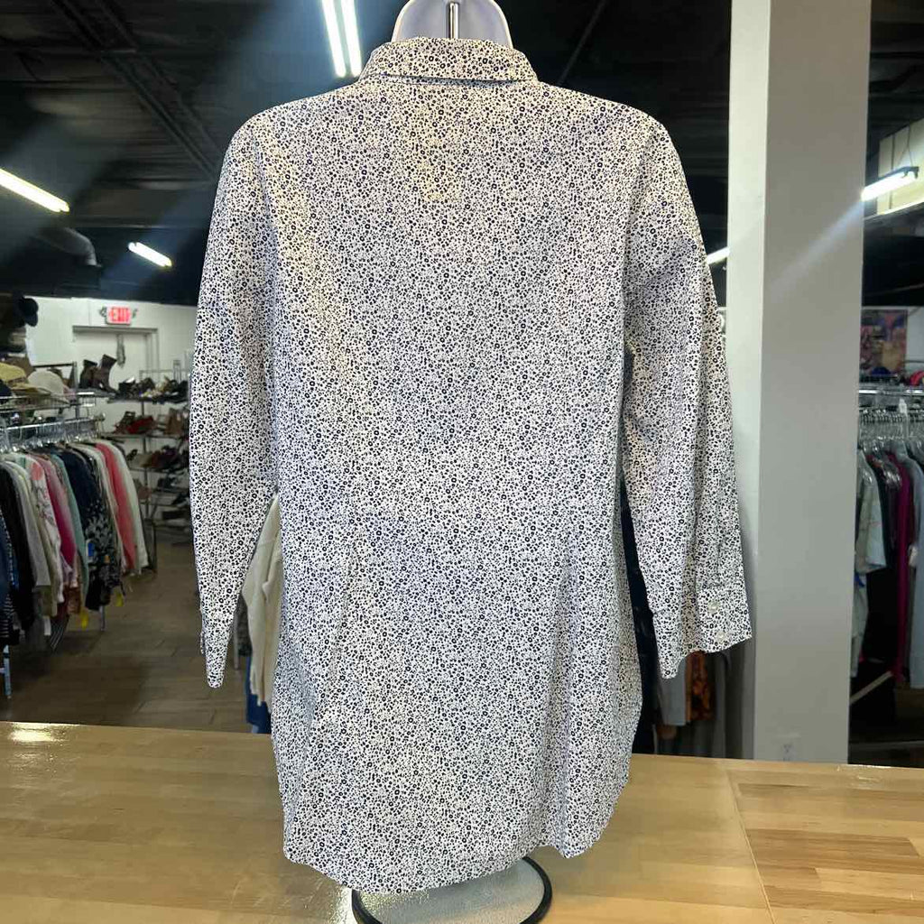 Liz Claiborne Size MT Black White Preloved Button Down LS