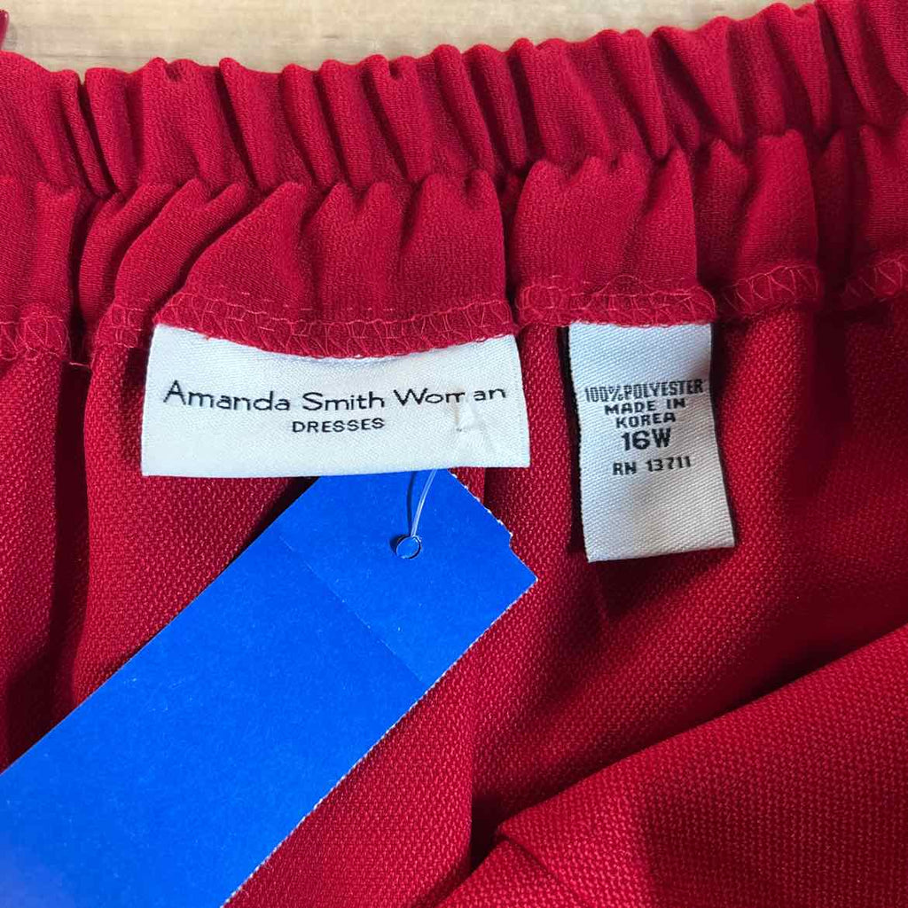 Amanda Smith Size 16 Red Black Faux Fur New Twinsets