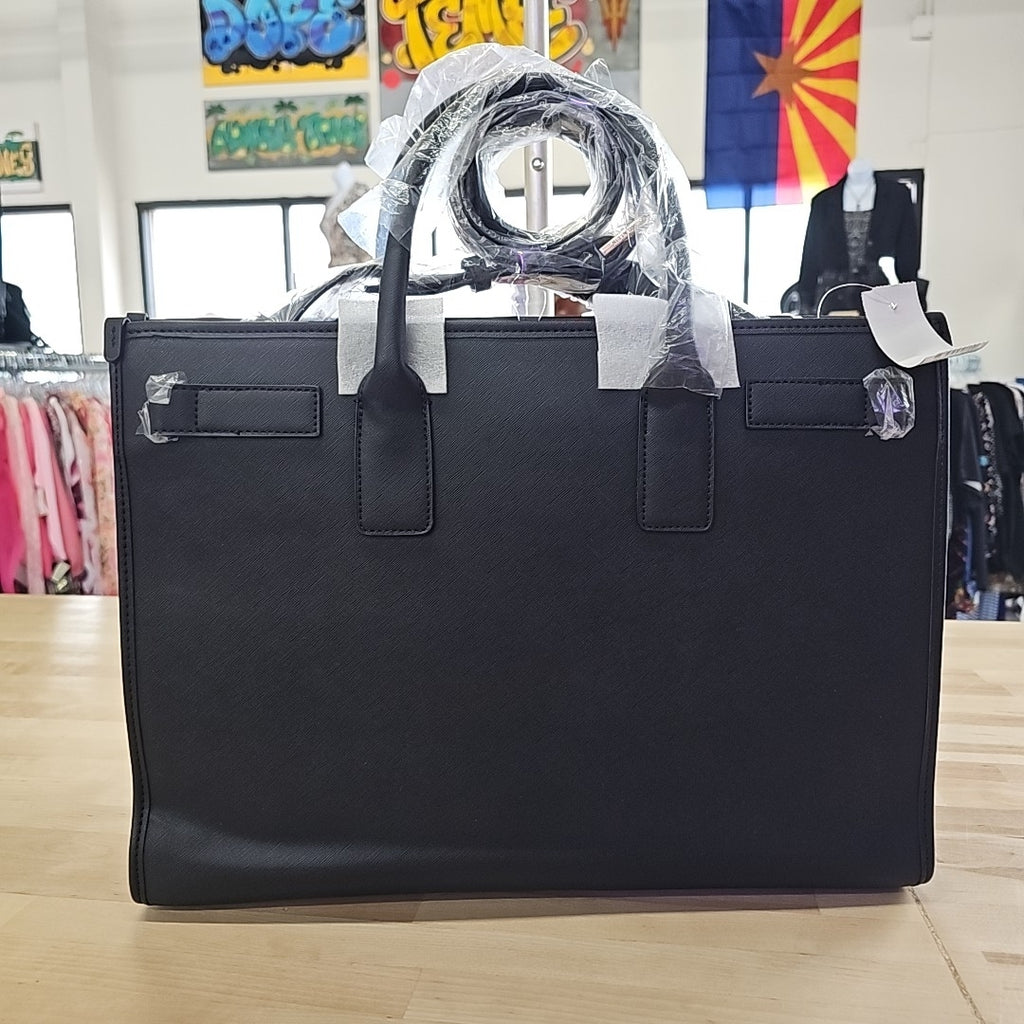 Anne Klein 3 Piece Work Bridge Snap Tote Bag - Black