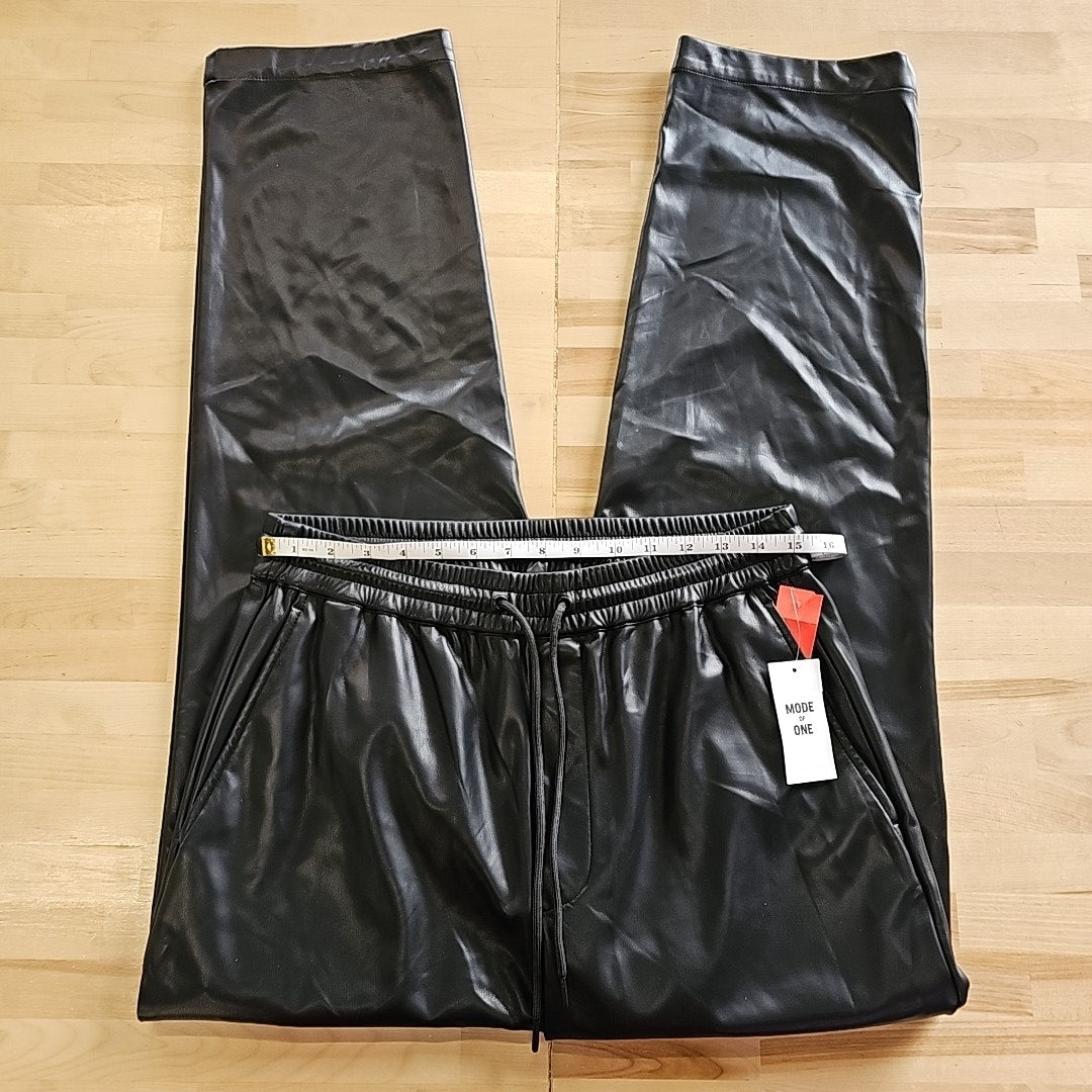 Mode of One Men's Relaxed-Fit Faux-Leather Pull-on Pants