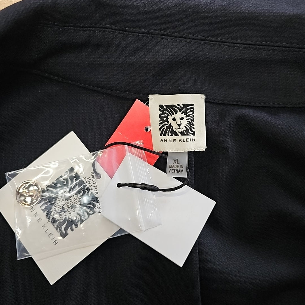 Anne Klein Women's Notched Collar Drapey Cropped Jacket - Anne Black