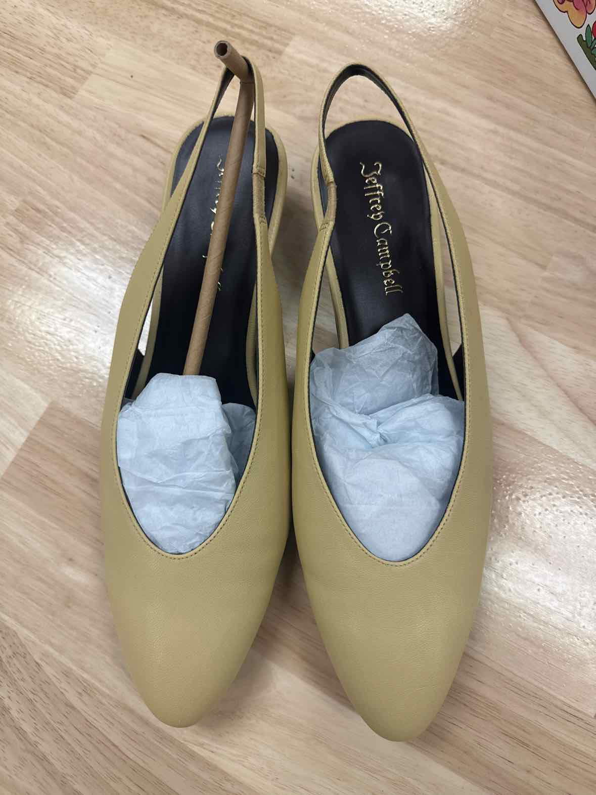 Jeffrey Campbell Size 10 Yellow Snoop Leather Slingbacks