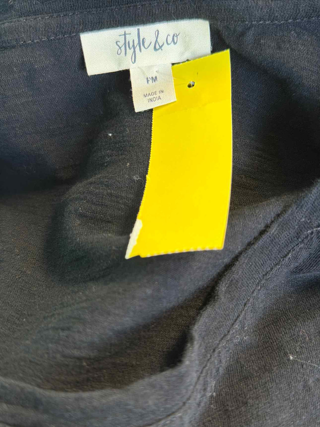 Style & Co. Size M Black Knit Top