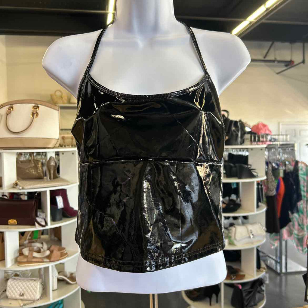 Edikted Size M Black Leather Preloved Halter
