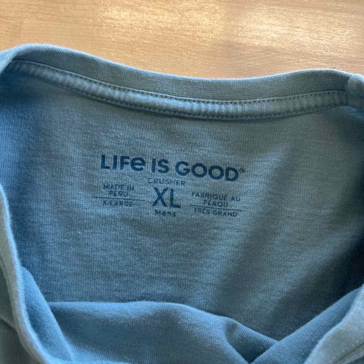 Life is good Size XL Blue MENS T-shirt