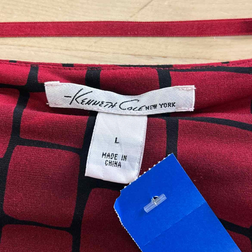 Kenneth Cole Size L Red/Black Preloved Sleeveless