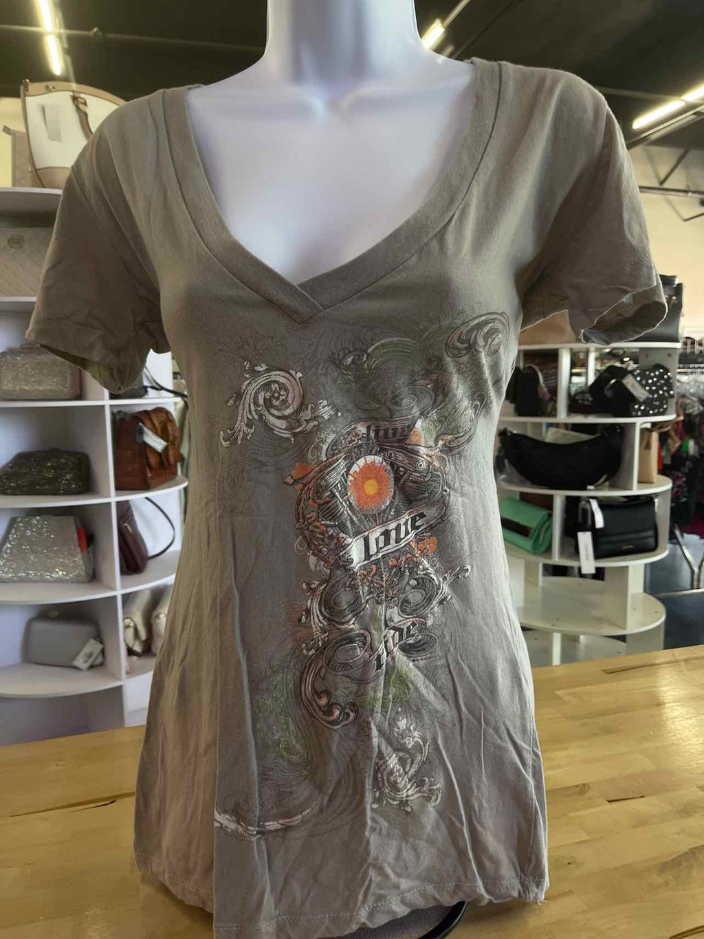 Hot Leathers Size L Gray Preloved T-Shirt SS