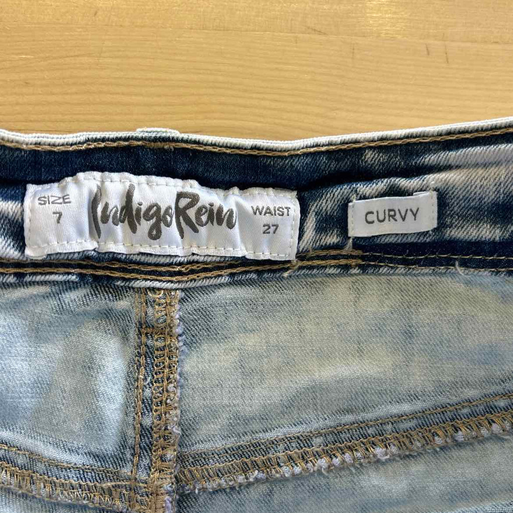 Indigo Rein Juniors' Mid-Rise Light-Wash Cropped Jeans - Acid Wash