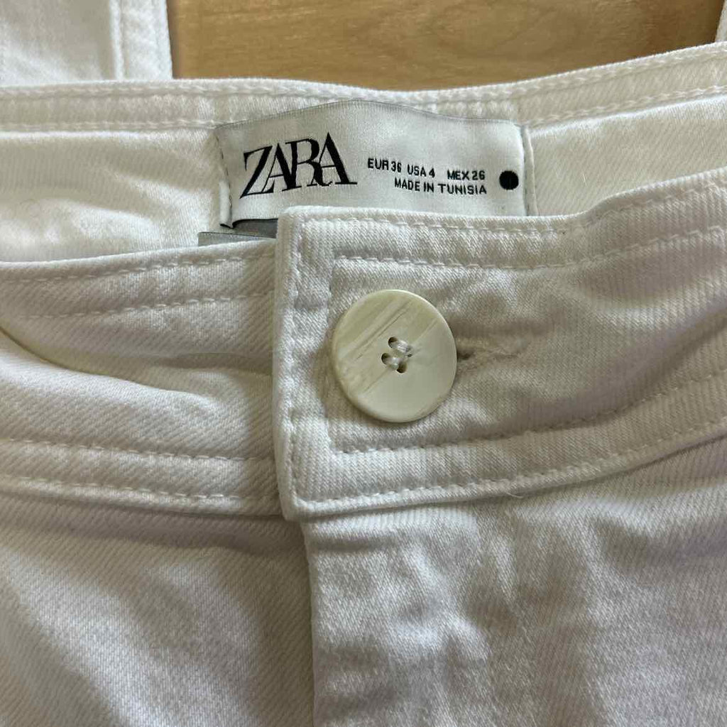 zara Size 4 White Preloved Pants