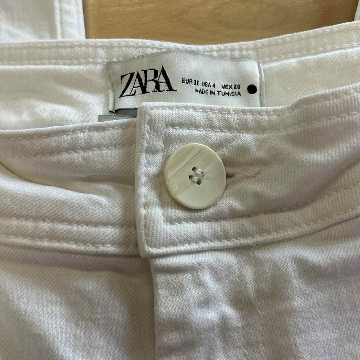 zara Size 4 White Preloved Pants