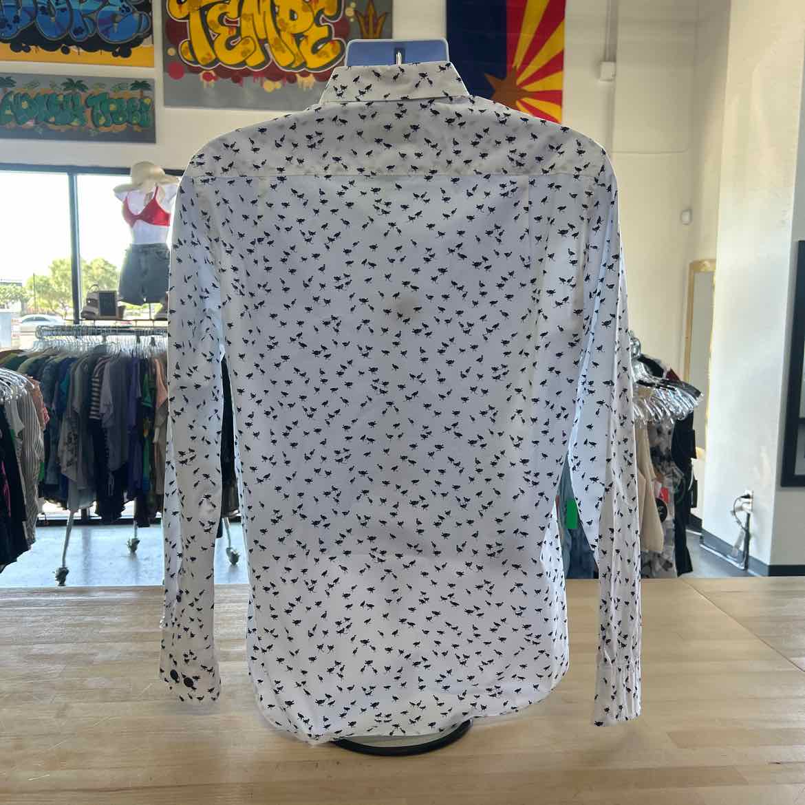 Rodd & Gunn Size M White Blue Preloved Button Down LS