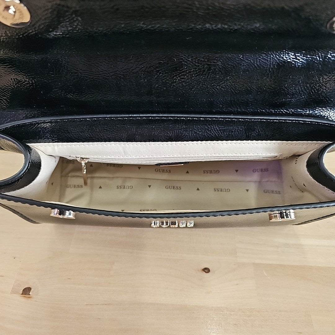 GUESS Black Cirene Top Handle Flap Bag