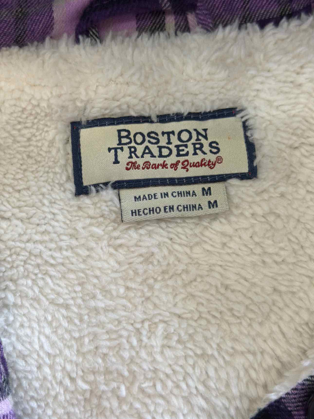 boston Traders Size M Purple Fleece Jacket/Vest