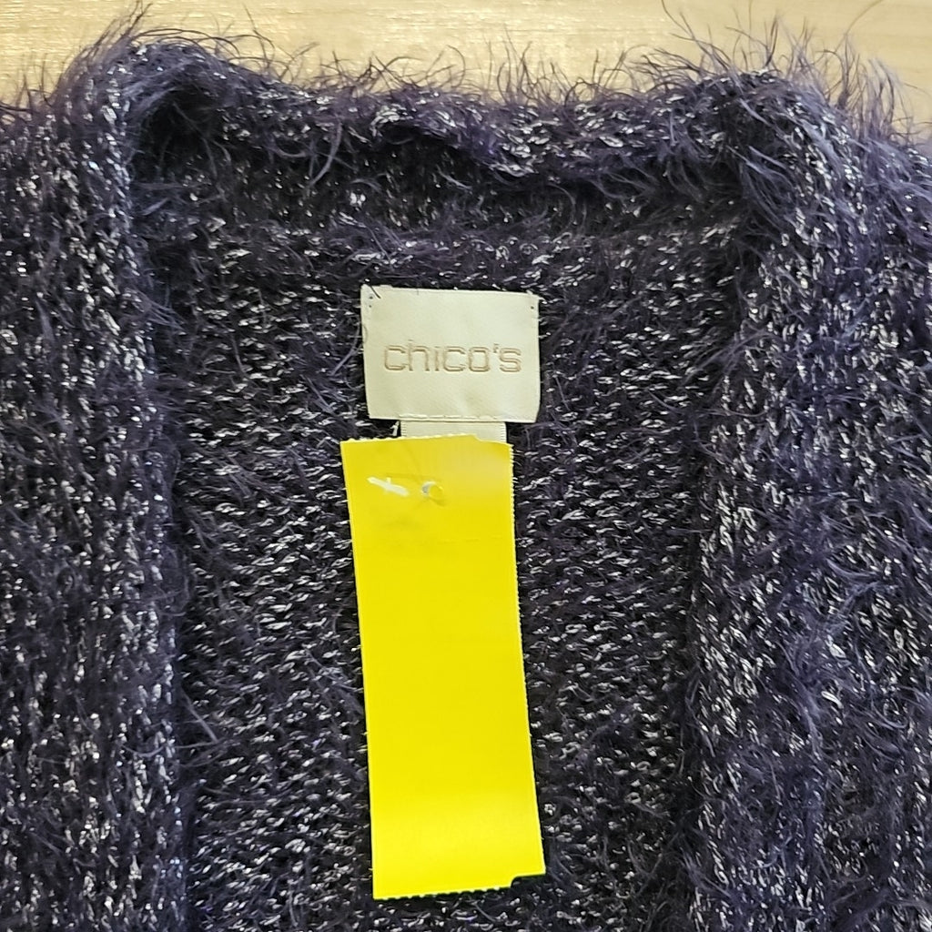 Chico's Size 1 (8) Purple bolaro jacket Sweater