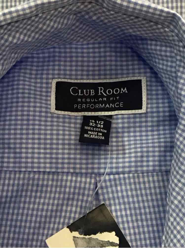 Club Room Men's Regular Fit Mini Gingham Dress Shirt