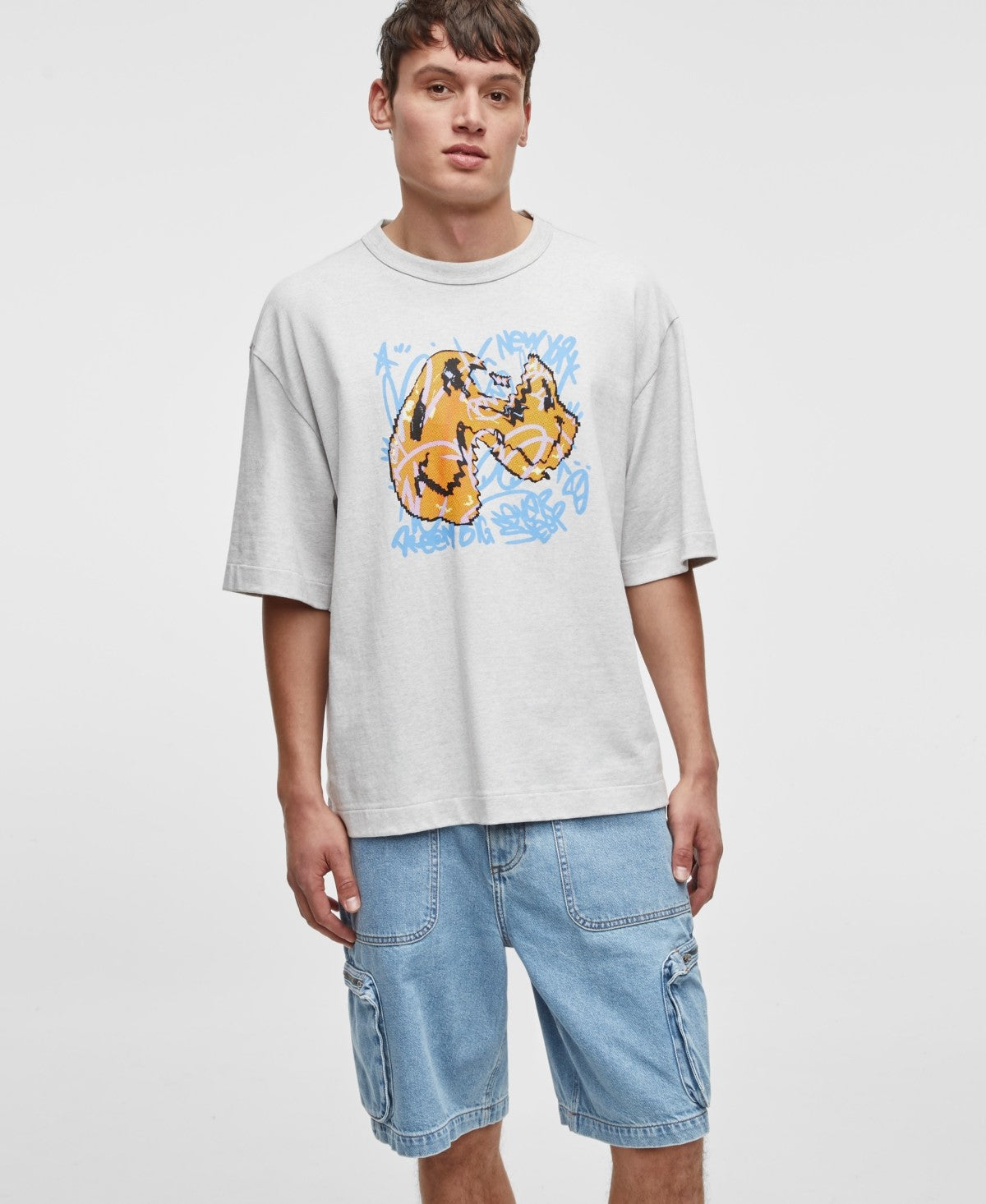 Mode of One Men's Short-Sleeve Smile T-Shirt - Heather Gray