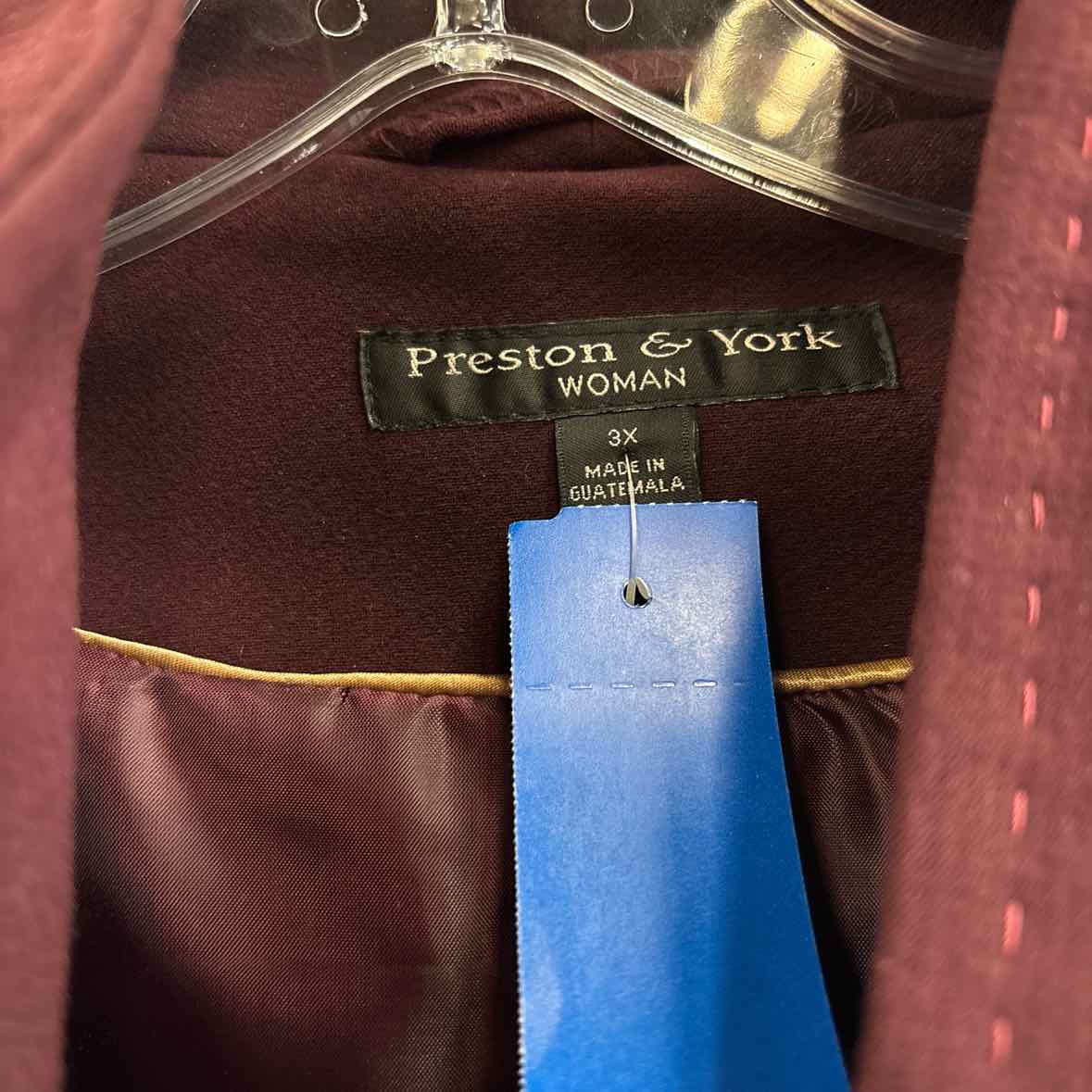 Preston & York Size 3X Wine Jacket