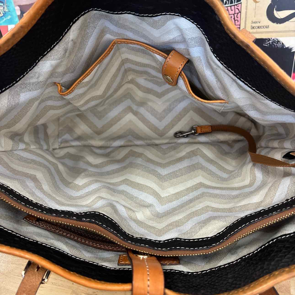 Dooney & Bourke Black & Brown Leather Totes
