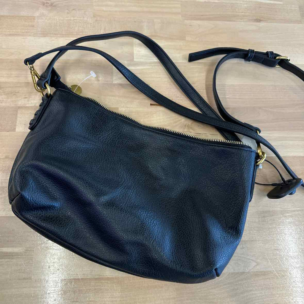 Style Co Medium Zippered Shoulder Bag Deep Black