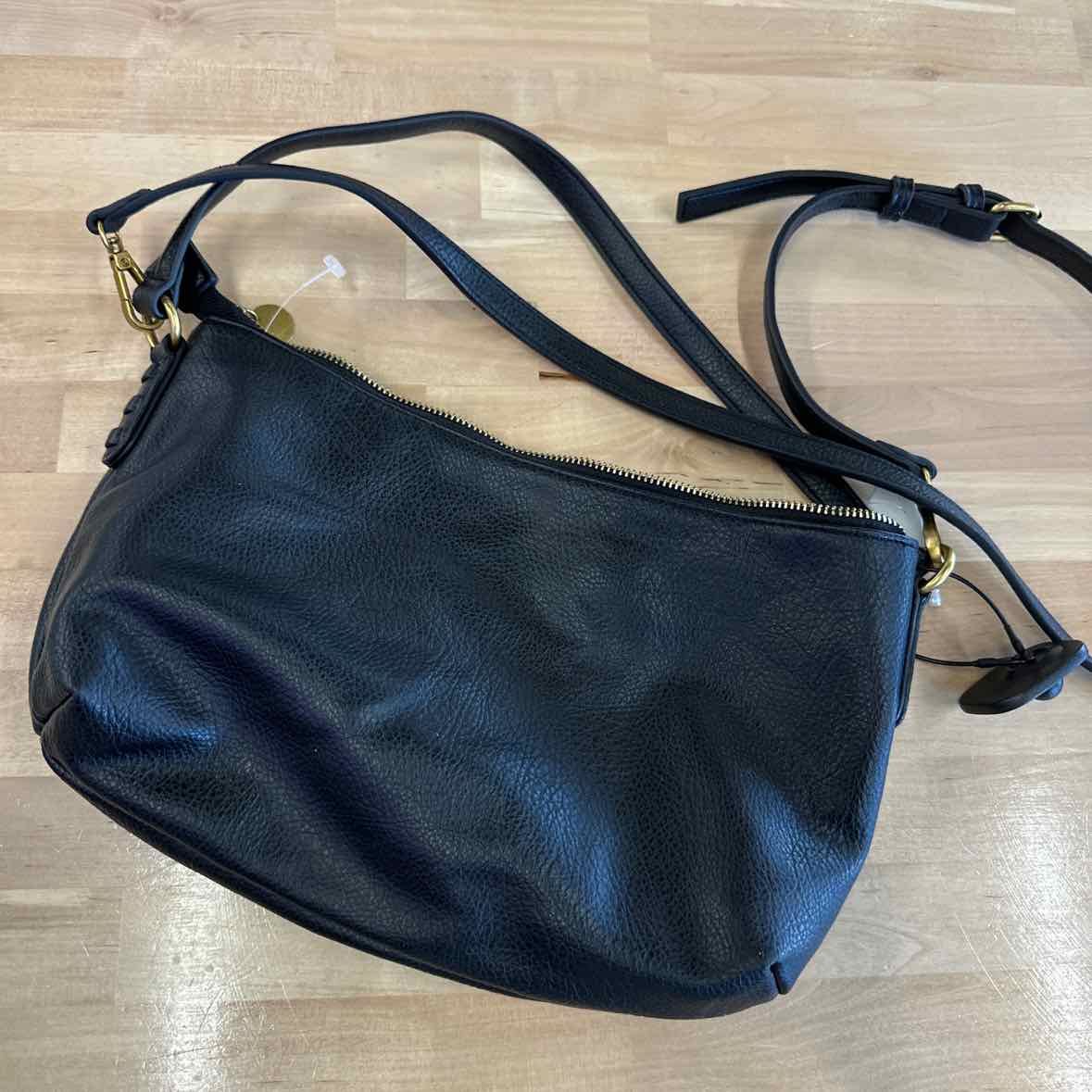 Style Co Medium Zippered Shoulder Bag Deep Black