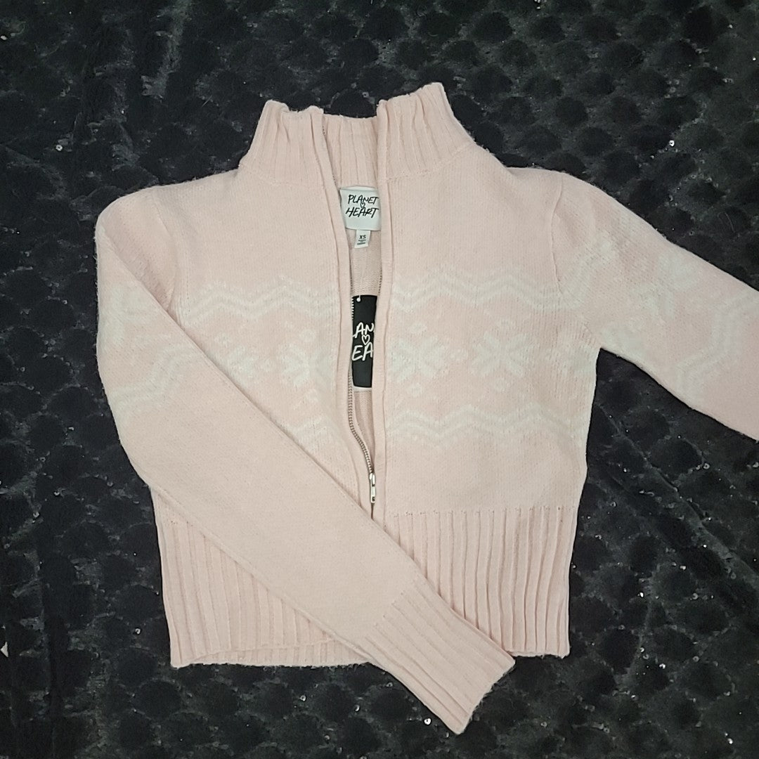 Planet Heart Size XS Pink Sweater